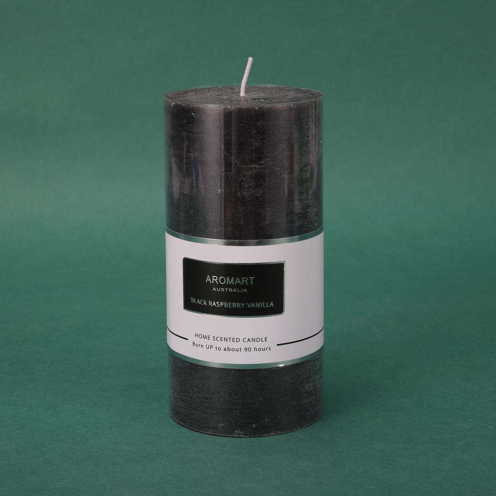 Black Pillar Candle 7X14Cm Black Raspberry Vanilla Neobeeqld