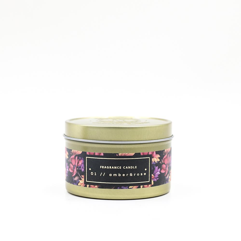 Tin Pot Candle - Amber & Rose - Neobeeqld