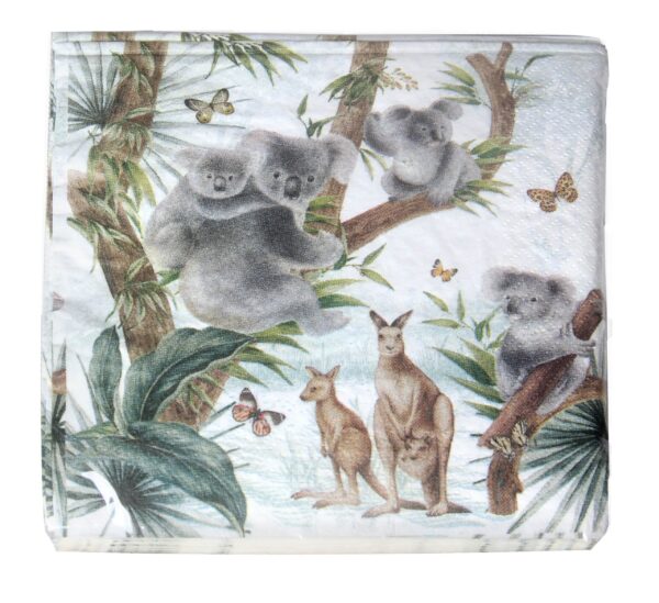 Australian Wildlife Napkins 20/Pk 33*33Cm Neobeeqld