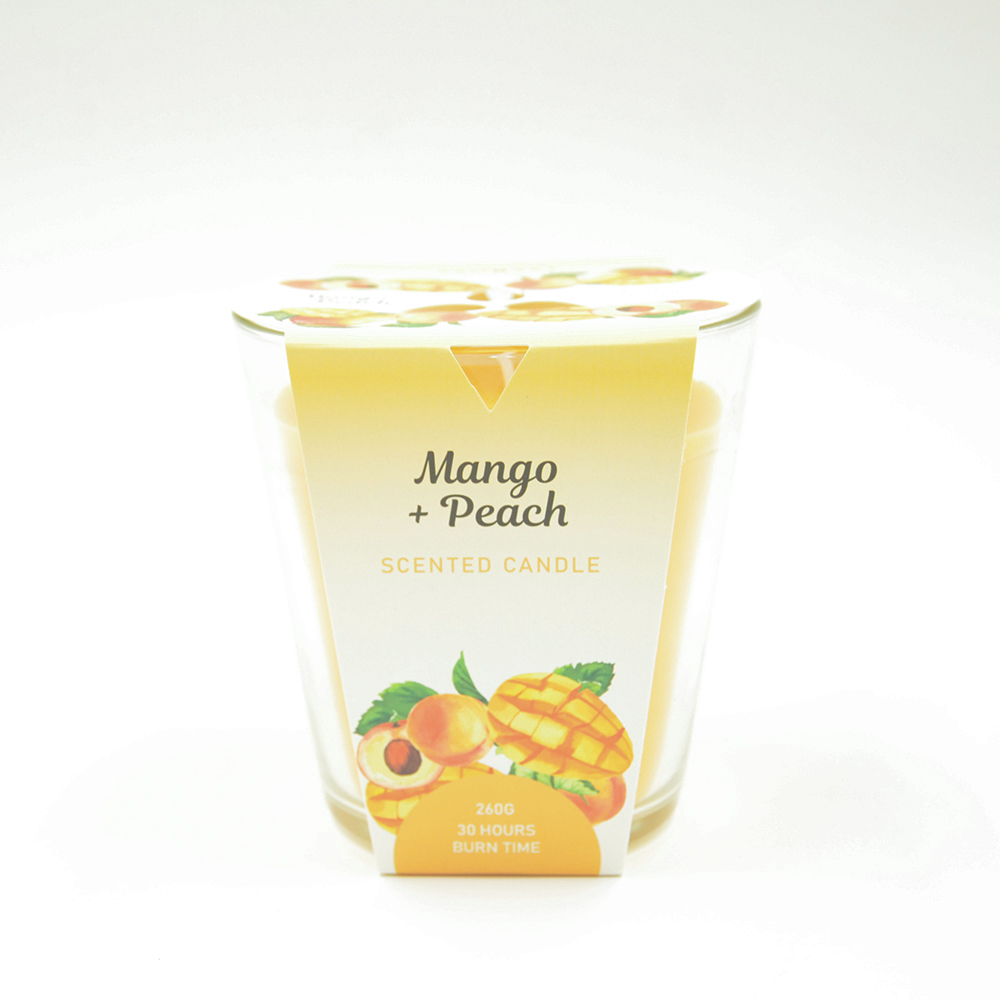 Aromart Scented Glass Candle D11X11Cmh Mango & Peach Neobeeqld